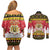 Belgium Christmas Couples Matching Off Shoulder Short Dress and Long Sleeve Button Shirt Coat Of Arms Vrolijk Kerstfeest - Wonder Print Shop