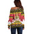 Belgium Christmas Off Shoulder Sweater Coat Of Arms Vrolijk Kerstfeest - Wonder Print Shop