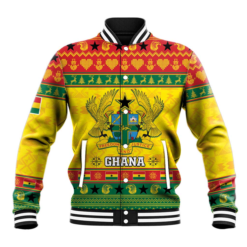 Ghana Christmas Baseball Jacket Coat Of Arms Afishapa - Wonder Print Shop