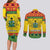 Ghana Christmas Couples Matching Long Sleeve Bodycon Dress and Long Sleeve Button Shirt Coat Of Arms Afishapa - Wonder Print Shop