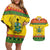 Ghana Christmas Couples Matching Off Shoulder Short Dress and Hawaiian Shirt Coat Of Arms Afishapa - Wonder Print Shop