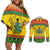 Ghana Christmas Couples Matching Off Shoulder Short Dress and Long Sleeve Button Shirt Coat Of Arms Afishapa - Wonder Print Shop