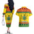 Ghana Christmas Couples Matching Off The Shoulder Long Sleeve Dress and Hawaiian Shirt Coat Of Arms Afishapa - Wonder Print Shop