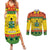 Ghana Christmas Couples Matching Summer Maxi Dress and Long Sleeve Button Shirt Coat Of Arms Afishapa - Wonder Print Shop