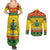 Ghana Christmas Couples Matching Summer Maxi Dress and Long Sleeve Button Shirt Coat Of Arms Afishapa - Wonder Print Shop