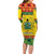 Ghana Christmas Family Matching Long Sleeve Bodycon Dress and Hawaiian Shirt Coat Of Arms Afishapa - Wonder Print Shop