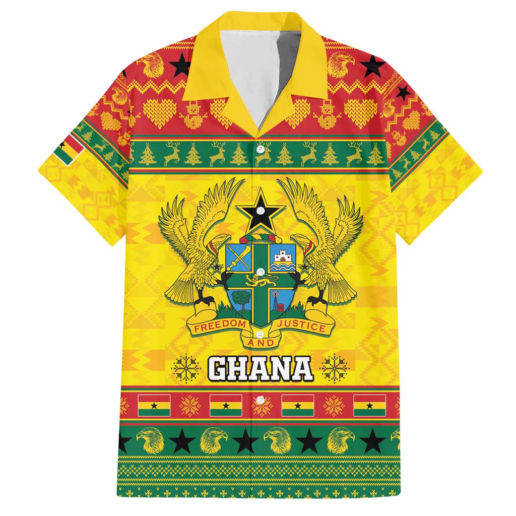 Ghana Christmas Hawaiian Shirt Coat Of Arms Afishapa - Wonder Print Shop