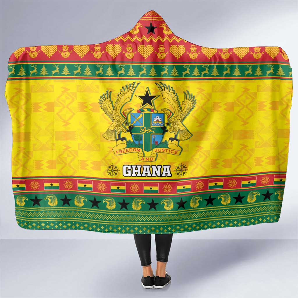 Ghana Christmas Hooded Blanket Coat Of Arms Afishapa