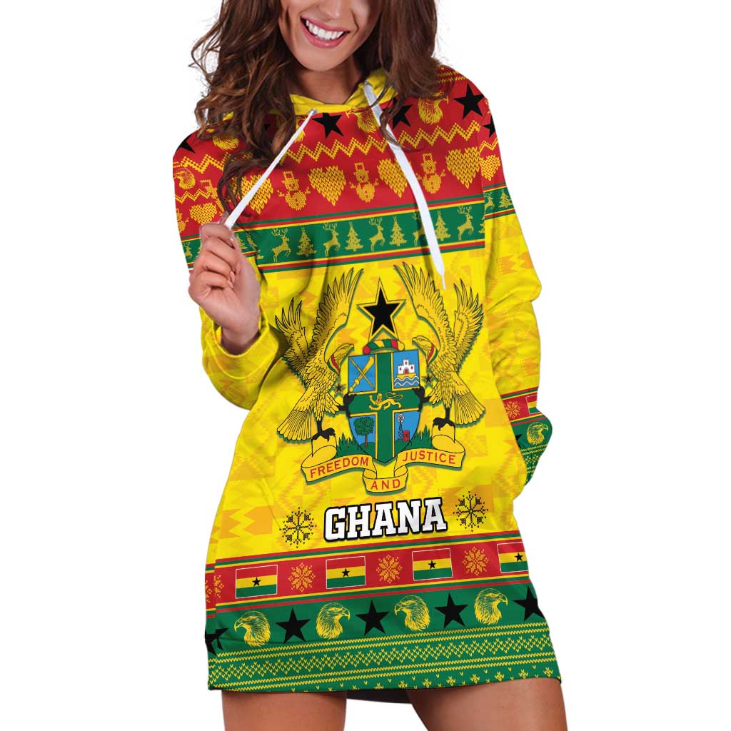 Ghana Christmas Hoodie Dress Coat Of Arms Afishapa - Wonder Print Shop