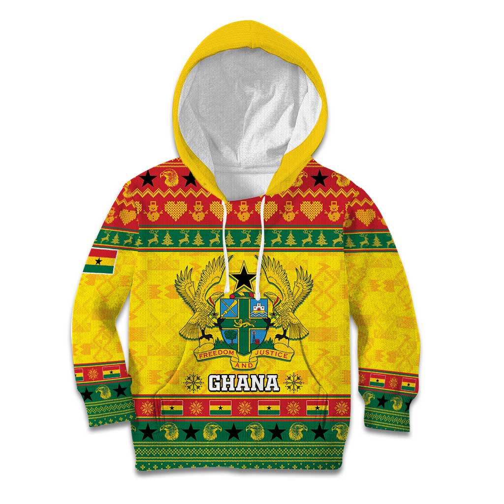 Ghana Christmas Kid Hoodie Coat Of Arms Afishapa - Wonder Print Shop