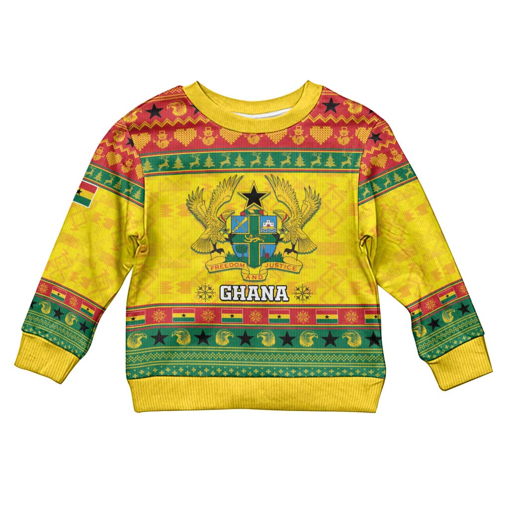 Ghana Christmas Kid Ugly Christmas Sweater Coat Of Arms Afishapa - Wonder Print Shop