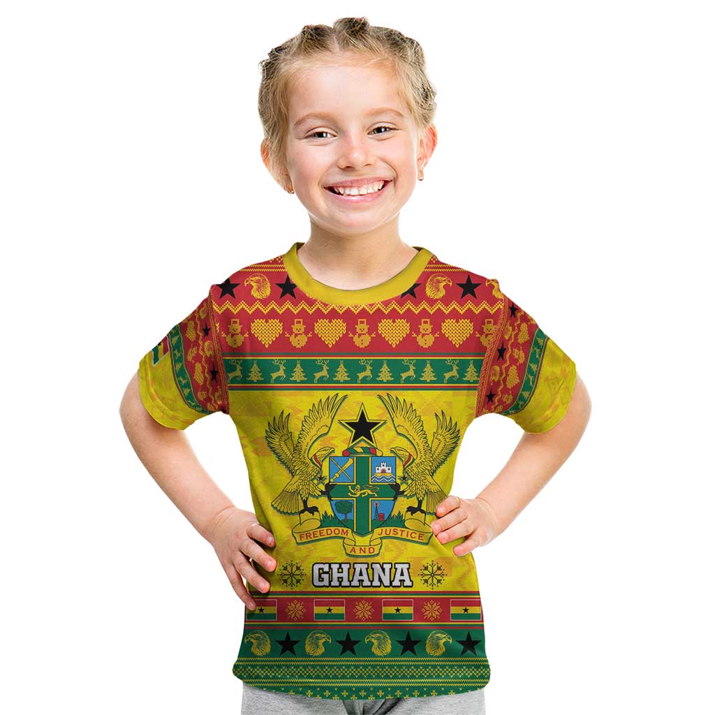 Ghana Christmas Kid T Shirt Coat Of Arms Afishapa - Wonder Print Shop