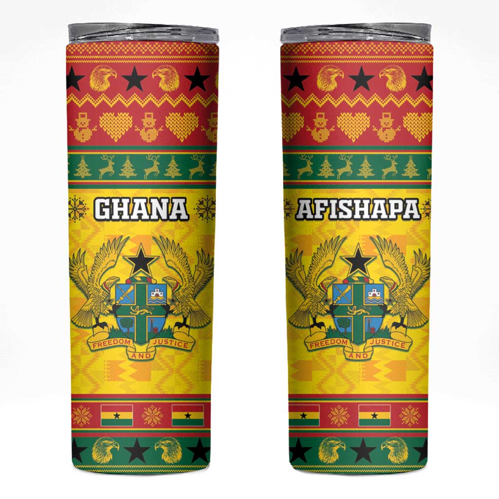 Ghana Christmas Skinny Tumbler Coat Of Arms Afishapa - Wonder Print Shop