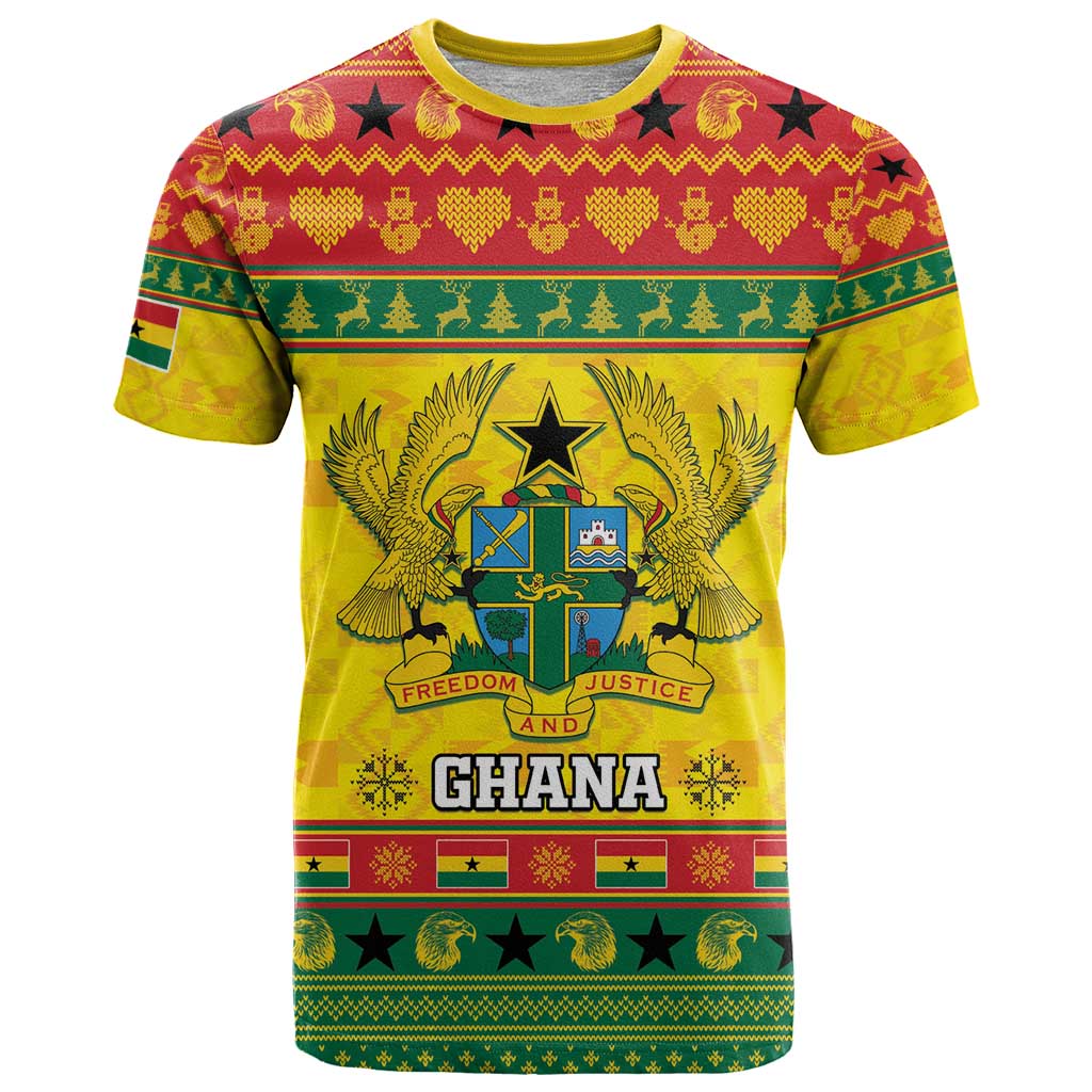 Ghana Christmas T Shirt Coat Of Arms Afishapa - Wonder Print Shop