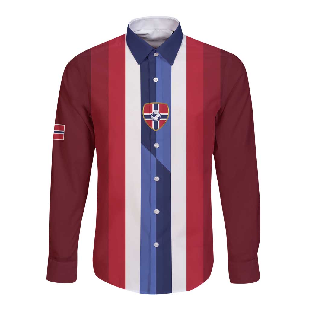 Custom Norway Football 2026 Long Sleeve Button Shirt Road To Champions - Wonder Print Shop