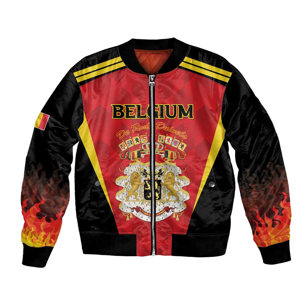 Custom Belgium Football 2026 Bomber Jacket Red Devils Pride - Wonder Print Shop