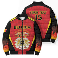 Custom Belgium Football 2026 Bomber Puffer Jacket Red Devils Pride - Wonder Print Shop