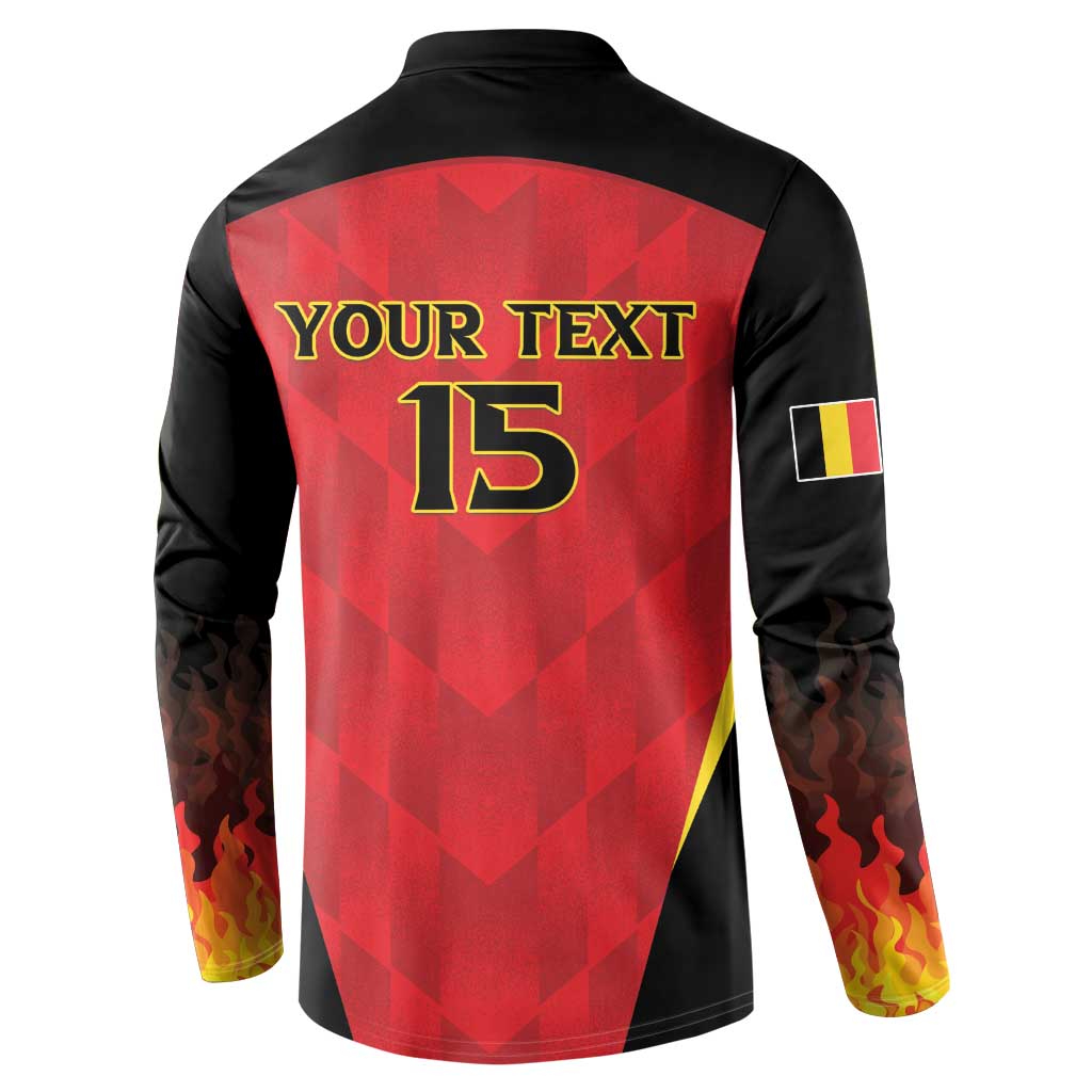 Custom Belgium Football 2026 Button Sweatshirt Red Devils Pride - Wonder Print Shop
