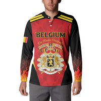 Custom Belgium Football 2026 Button Sweatshirt Red Devils Pride - Wonder Print Shop