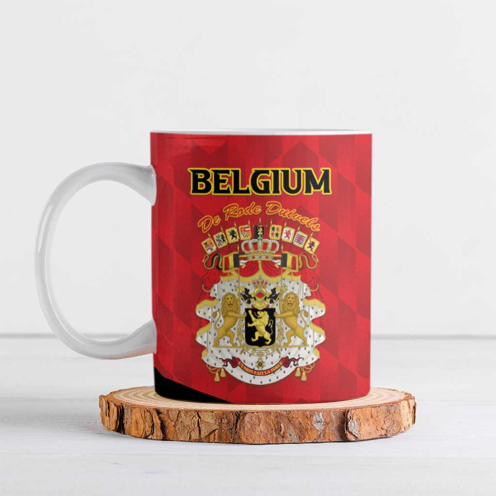 Custom Belgium Football 2026 Ceramic Mug Red Devils Pride - Wonder Print Shop