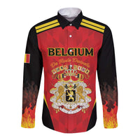 Custom Belgium Football 2026 Long Sleeve Button Shirt Red Devils Pride - Wonder Print Shop