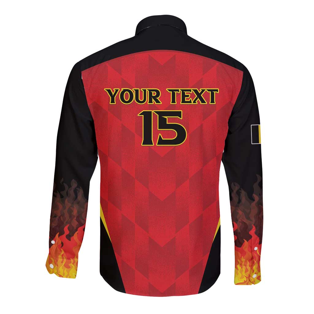 Custom Belgium Football 2026 Long Sleeve Button Shirt Red Devils Pride - Wonder Print Shop