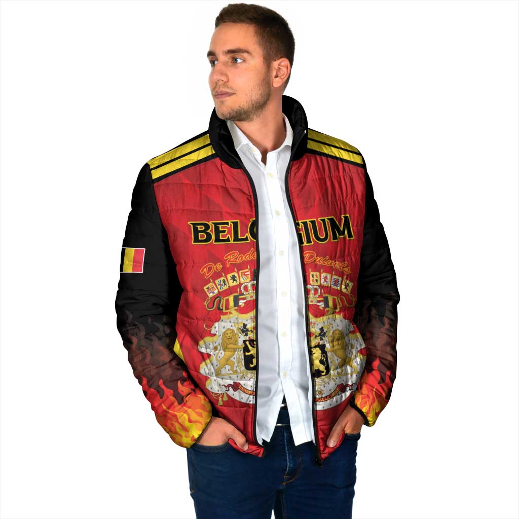 Custom Belgium Football 2026 Padded Jacket Red Devils Pride - Wonder Print Shop