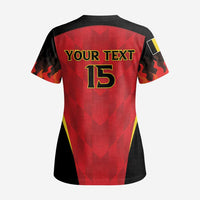 Custom Belgium Football 2026 Scrub Top Red Devils Pride - Wonder Print Shop