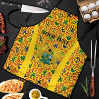 Custom Ghana Football Apron Yellow Adinkra Pattern - Wonder Print Shop