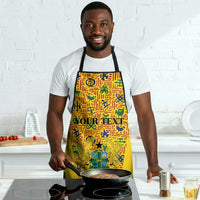 Custom Ghana Football Apron Yellow Adinkra Pattern - Wonder Print Shop