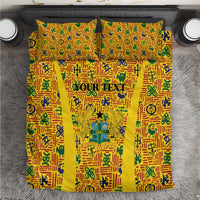 Custom Ghana Football Bedding Set Yellow Adinkra Pattern - Wonder Print Shop