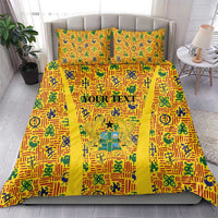 Custom Ghana Football Bedding Set Yellow Adinkra Pattern - Wonder Print Shop