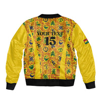 Custom Ghana Football Bomber Jacket Yellow Adinkra Pattern - Wonder Print Shop