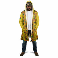 Custom Ghana Football Cloak Yellow Adinkra Pattern - Wonder Print Shop