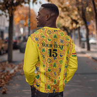 Custom Ghana Football Sweatshirt Yellow Adinkra Pattern - Wonder Print Shop