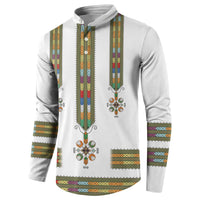Ethiopian Traditional Habesha Costume Button Sweatshirt Cross With Tilet Pattern