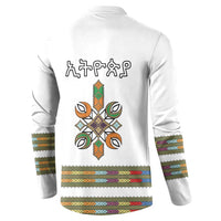 Ethiopian Traditional Habesha Costume Button Sweatshirt Cross With Tilet Pattern