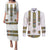 Ethiopian Traditional Habesha Costume Couples Matching Puletasi and Long Sleeve Button Shirt Cross With Tilet Pattern