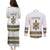 Ethiopian Traditional Habesha Costume Couples Matching Puletasi and Long Sleeve Button Shirt Cross With Tilet Pattern