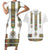 Ethiopian Traditional Habesha Costume Couples Matching Short Sleeve Bodycon Dress and Hawaiian Shirt Cross With Tilet Pattern