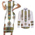 Ethiopian Traditional Habesha Costume Couples Matching Short Sleeve Bodycon Dress and Long Sleeve Button Shirt Cross With Tilet Pattern