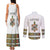 Ethiopian Traditional Habesha Costume Couples Matching Tank Maxi Dress and Long Sleeve Button Shirt Cross With Tilet Pattern