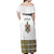 Ethiopian Traditional Habesha Costume Off Shoulder Maxi Dress Cross With Tilet Pattern