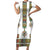 Ethiopian Traditional Habesha Costume Short Sleeve Bodycon Dress Cross With Tilet Pattern