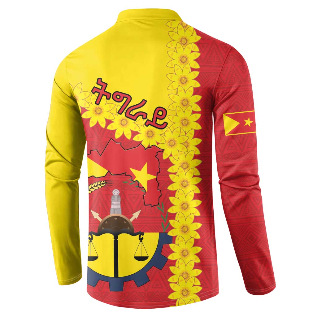 Tigray Region Button Sweatshirt Tigray Emblem With Flag Map