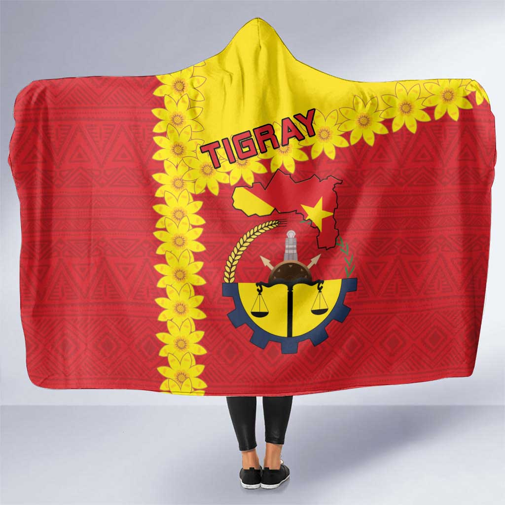 Tigray Region Hooded Blanket Tigray Emblem With Flag Map