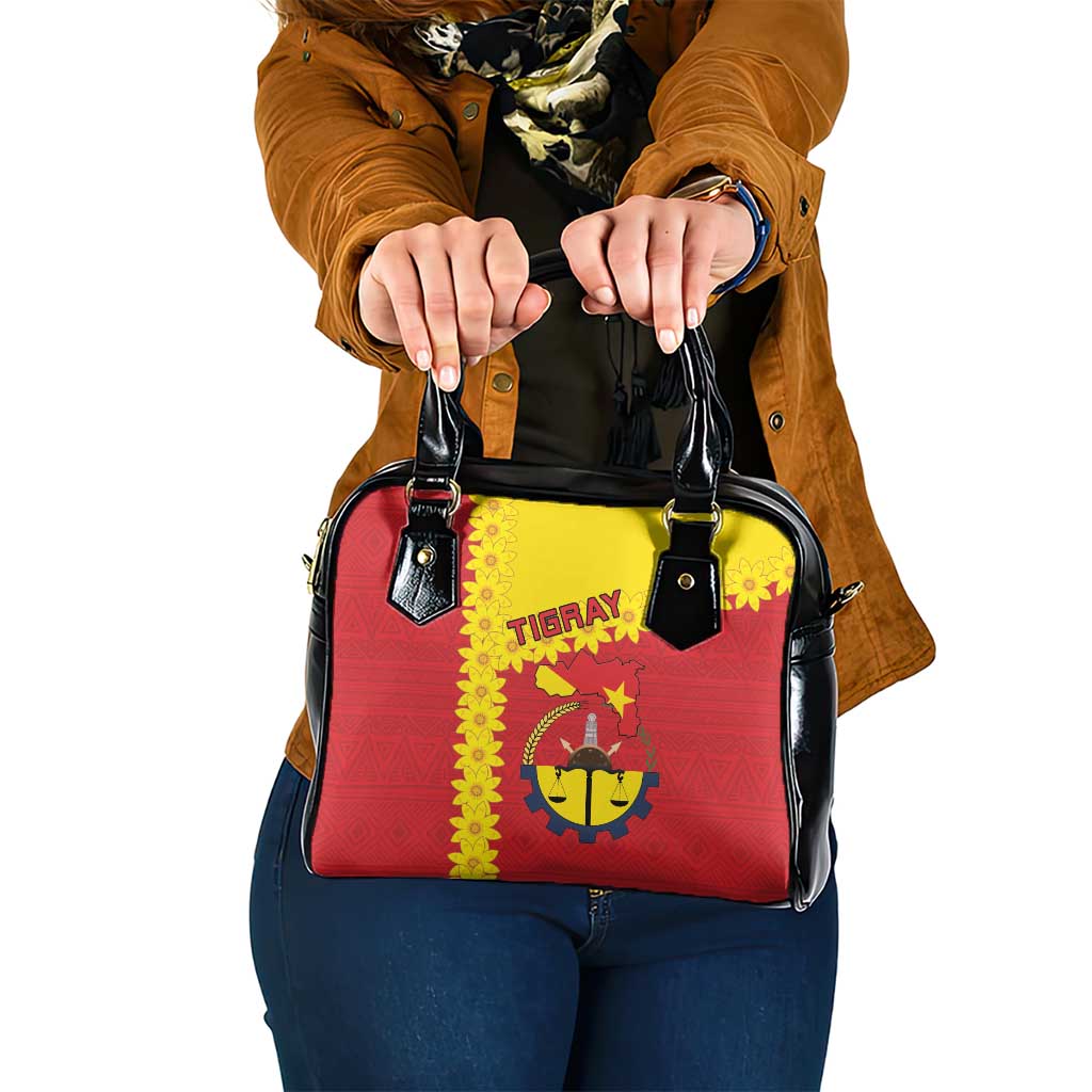 Tigray Region Shoulder Handbag Tigray Emblem With Flag Map