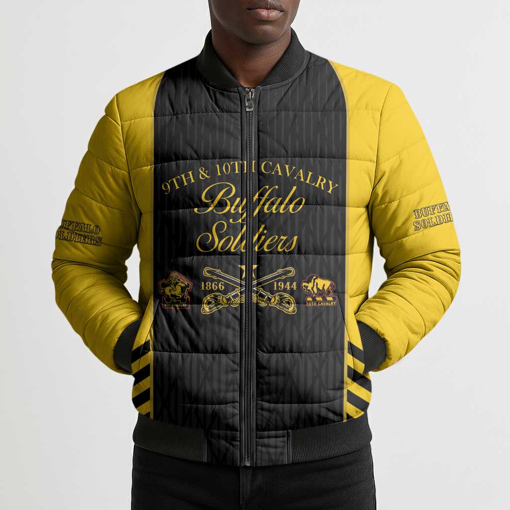 Personalized Buffalo Soldiers Bomber Puffer Jacket 9th & 10th Cavalry Regiment