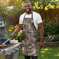 African Safari Zebra Leopard Swirl Pattern Apron