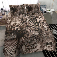 African Safari Zebra Leopard Swirl Pattern Bedding Set